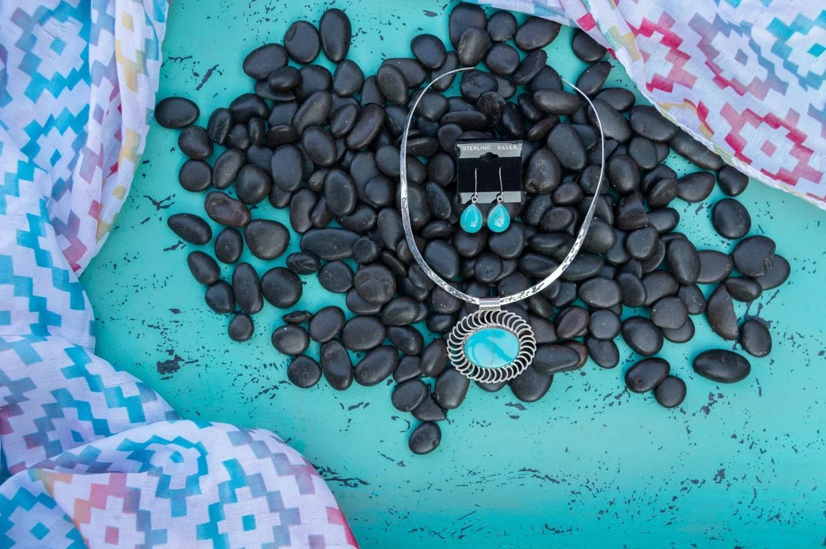Turquoise Oval Sun Set